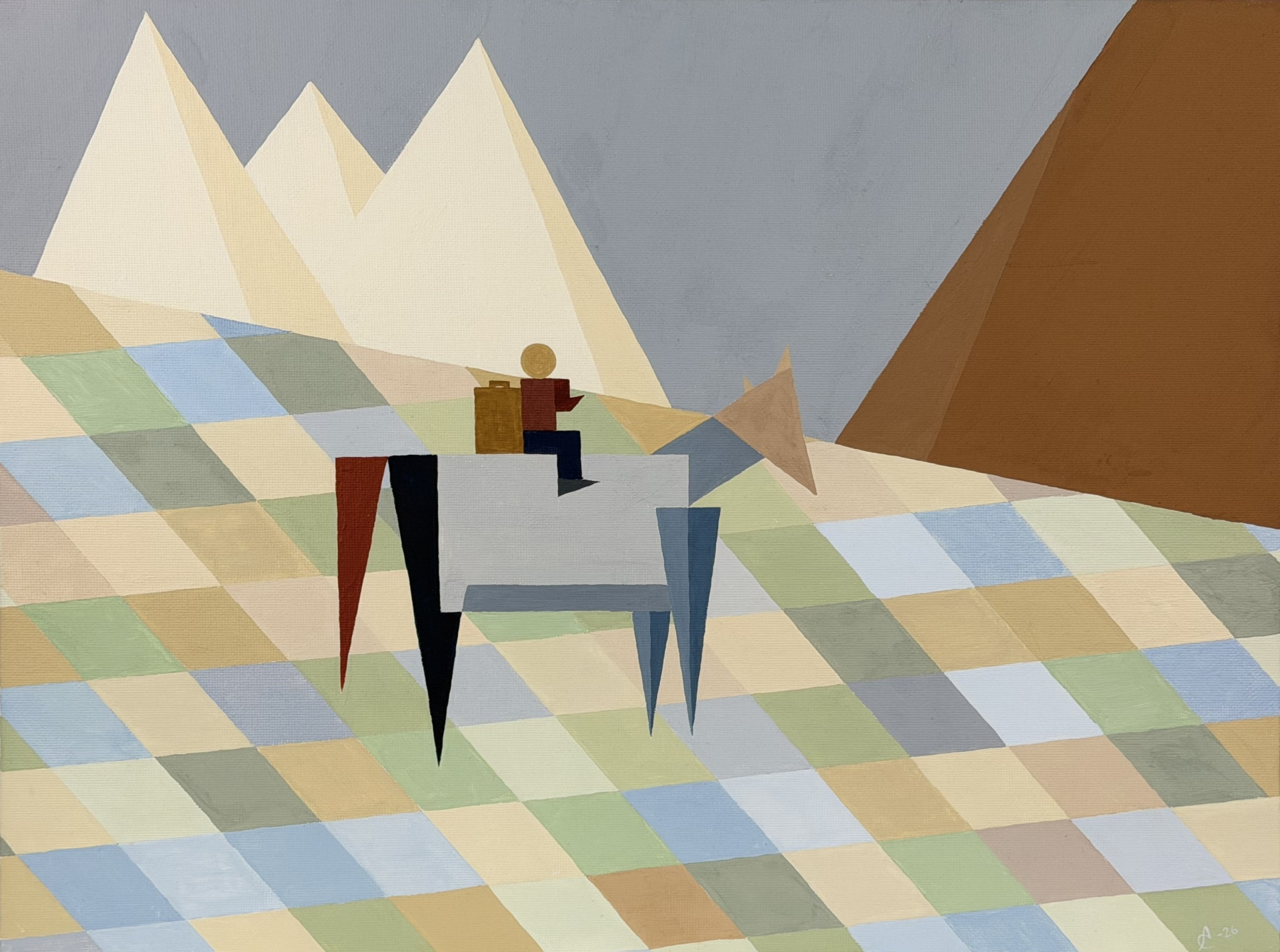 Niñez en los Andes (Andean Childhood) — Gouache on canvas, 2026