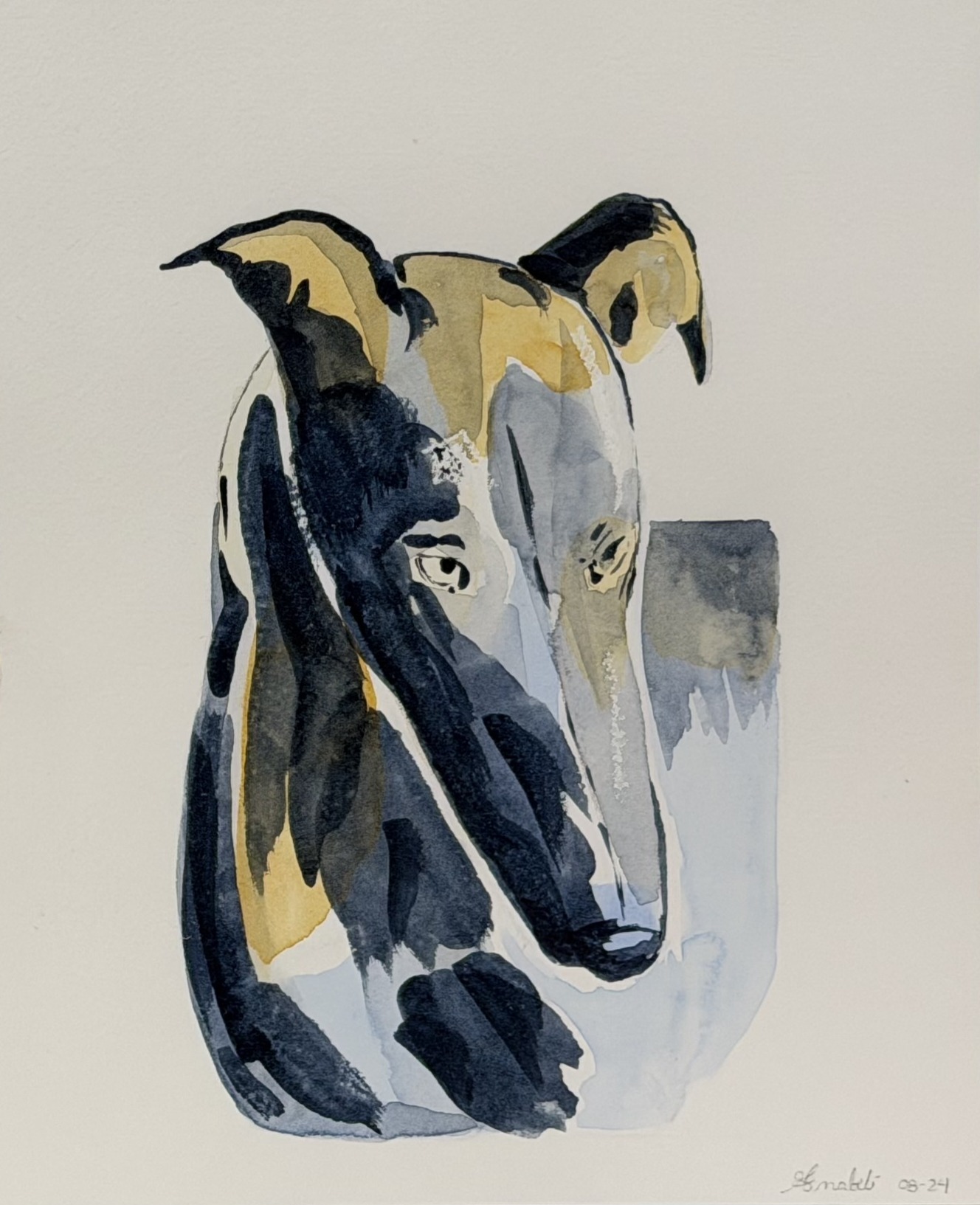 Perro callejero (Stray Dog) — Watercolor on paper, 2024